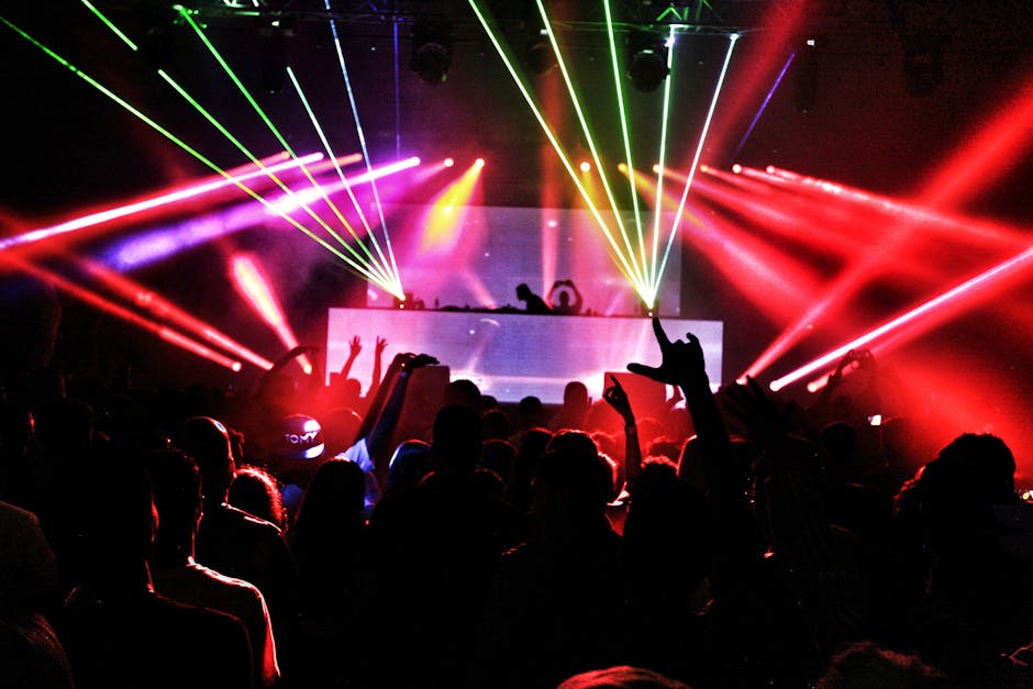 Music concert with colorful stage lights